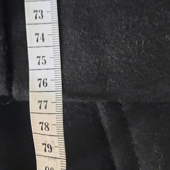 AllSaints Meade Lea black coat w/ leather sleeves - Picture 8 of 10